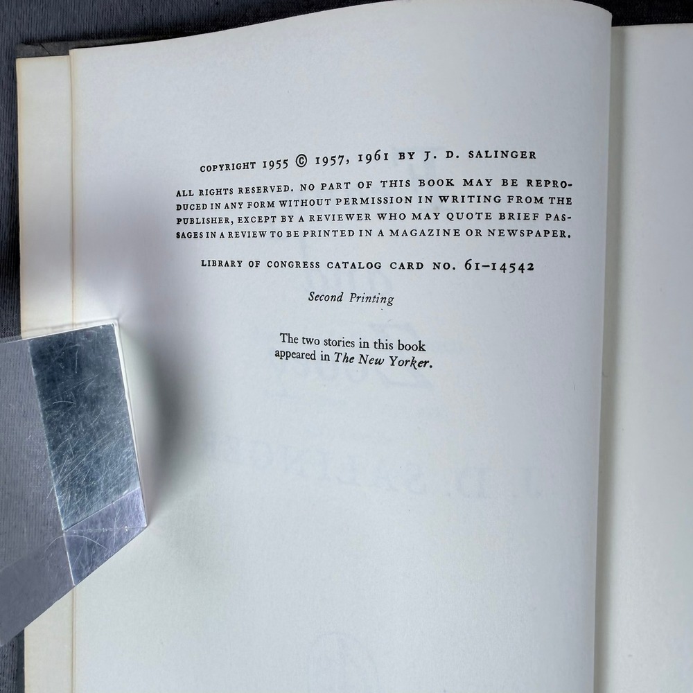 Franny and Zooey by J.D. Salinger 1961 Second Printing Hardcover Signed Fiction - Picture 7 of 12
